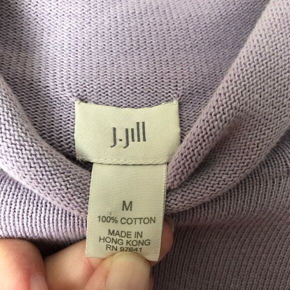 J Jill light purple turtleneck mock-neck long sleeved lightweight sweater medium - Picture 7 of 8